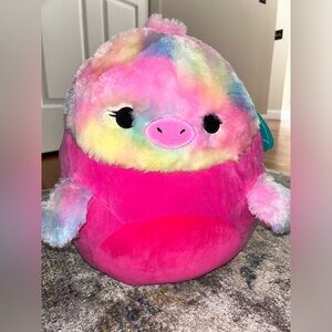 Squishmallow Abilene‎ Rainbow Ostrich 14" Stuffed Plush Original by Kellytoy NWT